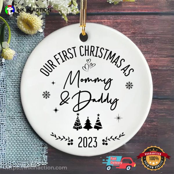 New Parents Mommy And Daddy Xmas Gift Ornament