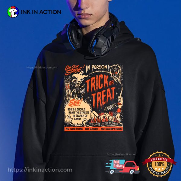 One Night Of Trick Or Treat Retro Halloween T-Shirt