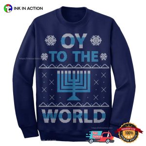 Oy To The World Hanukkah Celebration T shirt 3