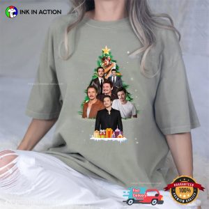 Pedro Pascal Christmas Tree Comfort Colors Shirt 2