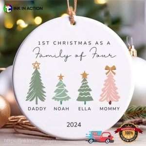 Personalized Family Of Four Christmas Ornament