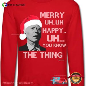 Pesky Patriot Joe Biden Merry UH UH Ugly Christmas Sweater 3