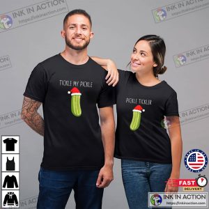 Pickle Christmas Funny Couple Matching T-shirt