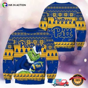 Pittsburgh Panthers Baseball Grinch Christmas Ugly Sweater