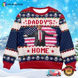 President Trump Daddy Home Ugly Christmas Sweater