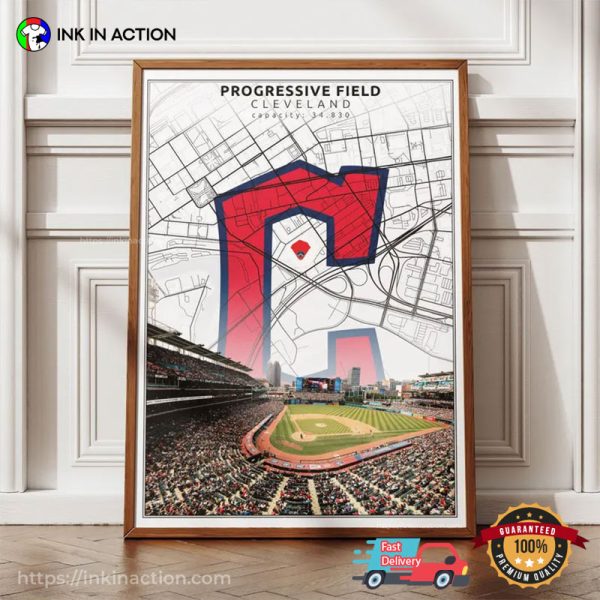 Progressive Field Baseball Stadium Artwork Poster