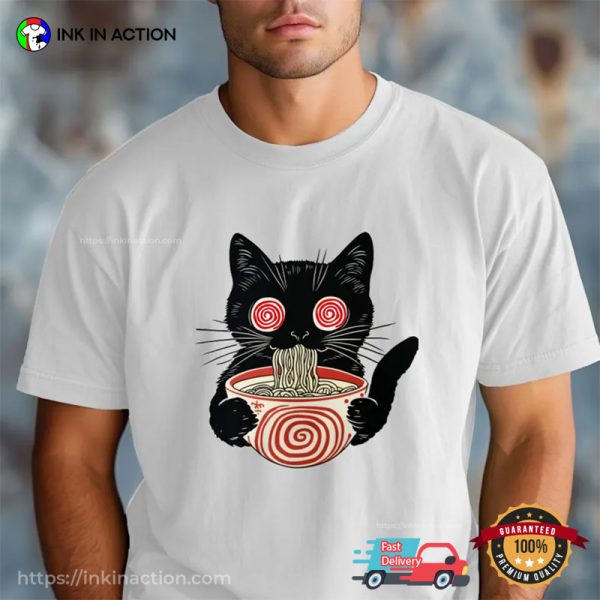 Psychedelic Ramen Cat Comfort Colors Tee