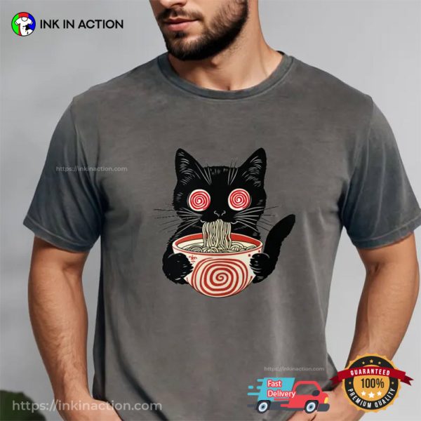 Psychedelic Ramen Cat Comfort Colors Tee