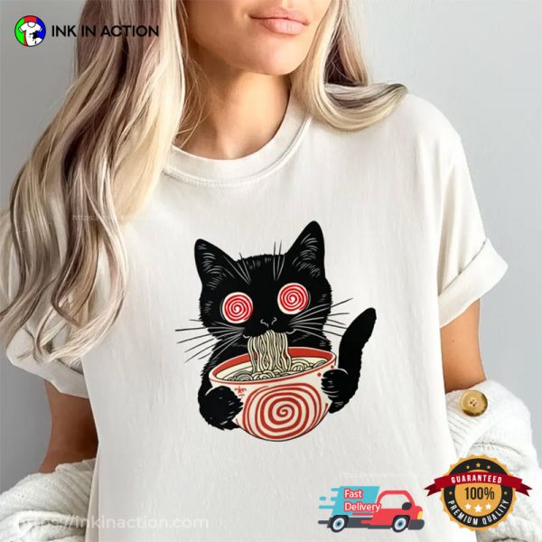 Psychedelic Ramen Cat Comfort Colors Tee