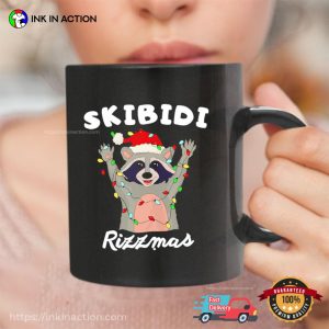 Raccoon Skibidi Rizzmas 2024 Funny Christmas Cup