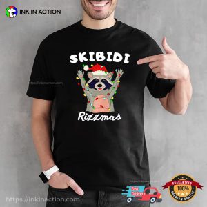 Raccoon Skibidi Rizzmas 2024 funny christmas tees 2