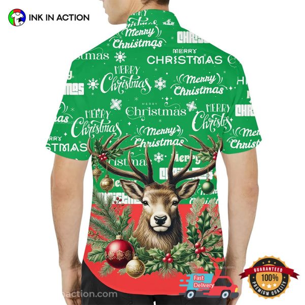 Reindeer And Ornaments Christmas Hawaiian Shirt