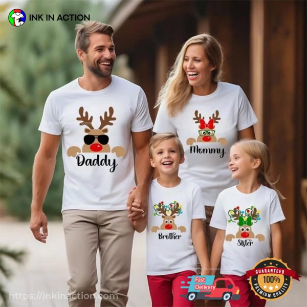 Reindeer Family Christmas Matching Family Shirt