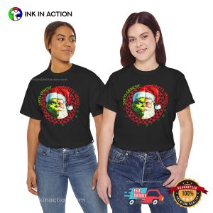 Retro Grinch Vs Santa Claus Merry Christmas Shirt 4