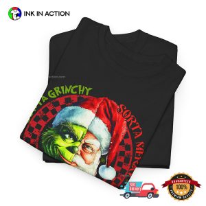 Retro Grinch Vs Santa Claus Merry Christmas Shirt 5