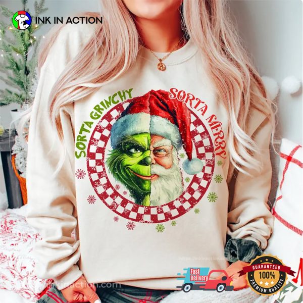 Retro  Grinch Vs Santa Claus Merry Christmas Shirt