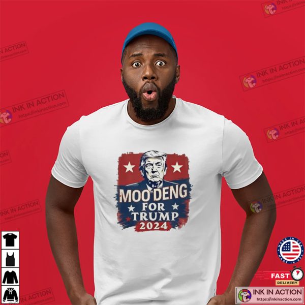 Retro Moo Deng For Trump 2024 Political Election T-shirt