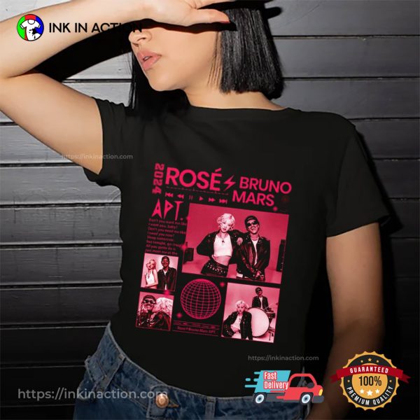 Retro Rose Bruno Mars APT Graphic T-shirt