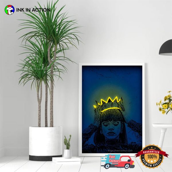 Rihanna Crown Neon Poster