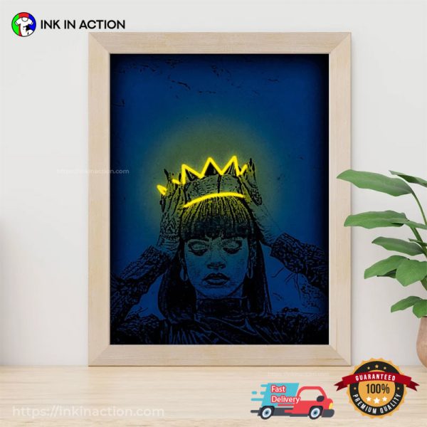 Rihanna Crown Neon Poster