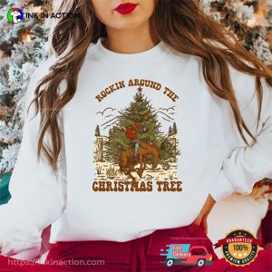 Rockin Around The Christmas Tree Cowboy Rodeo Shirt 3