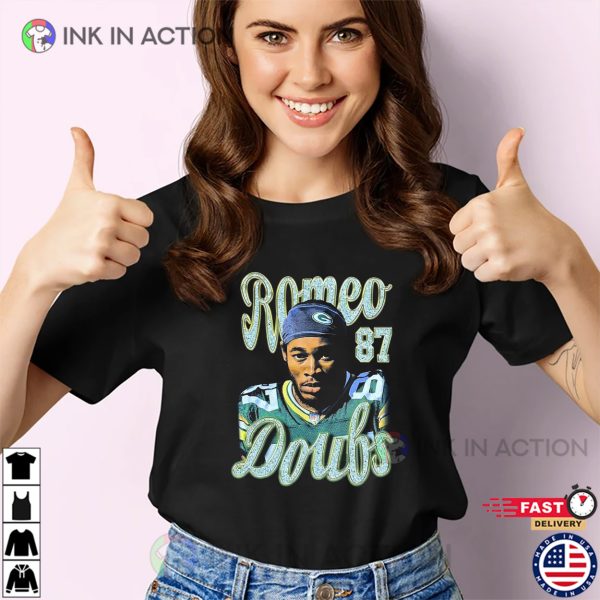 Romeo Doubs 87 NFL Portrait T-shirt