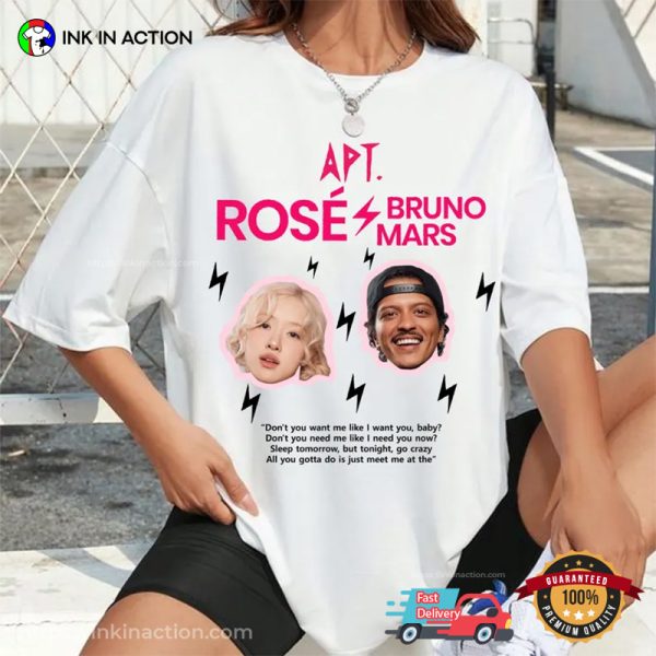 Rose Bruno Mars APT Lyrics Graphic T-shirt