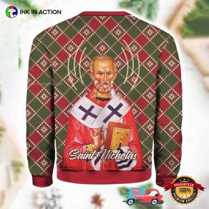 Saint Nicholas Graphic Ugly Christmas Sweater 2