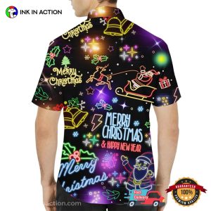 Santa Claus Vibrant Neon Christmas Hawaiian Shirt 2