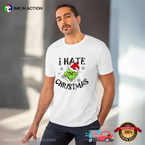 Santa Grinch I hate Christmas shirt 3