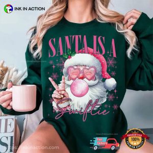 Santa Is A Swiftie Pink Christmas Shirt