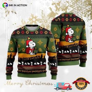 Santa Snoopy Christmas Ugly Sweater