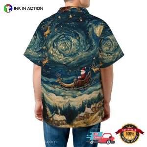 Santa Starry Night Van Gogh Hawaiian Shirt 3