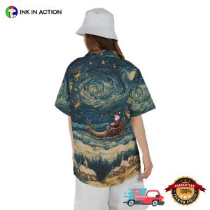 Santa Starry Night Van Gogh Hawaiian Shirt