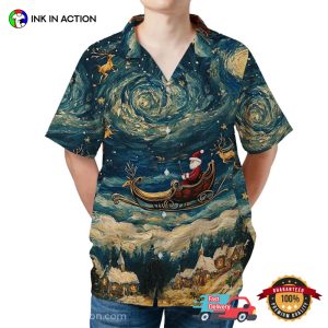 Santa Starry Night Van Gogh Hawaiian Shirt 4