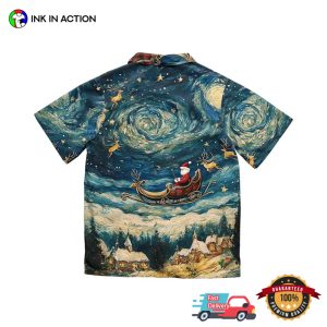 Santa Starry Night Van Gogh Hawaiian Shirt 6