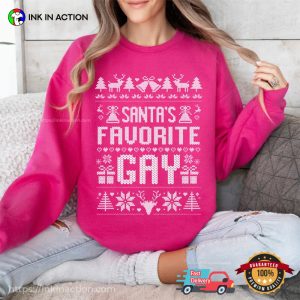 Santa’s Favorite Gay LGBTQ Pixel Ugly Christmas Sweater