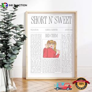 Short N’ Sweet Bed Chem Newspaper Pop Art Poster