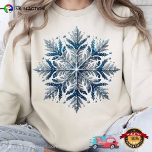 Silver Blue Glitter Snowflake, Happy Winter Solstice T-shirt