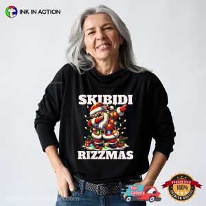 Skibidi Rizzmas Cool Santa Claus Funny Xmas Tee Shirts