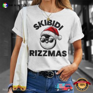 Skibidi Rizzmas Gen Alpha Slang Christmas Penguin T-Shirt