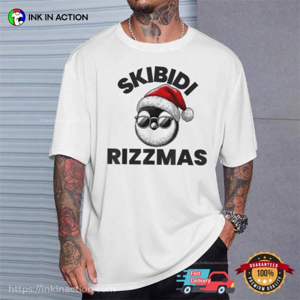 Skibidi Rizzmas Gen Alpha Slang Christmas Penguin T-Shirt