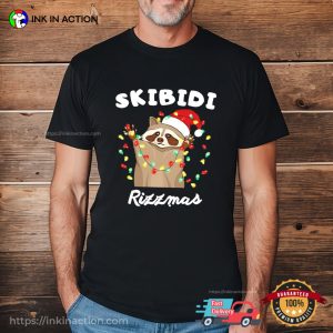 Skibidi Rizzmas Hilarious Christmas Raccoon Bright T-shirt