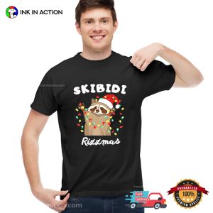 Skibidi Rizzmas Hilarious Christmas Raccoon Bright T shirt 3