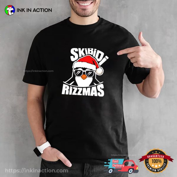 Skibidi Rizzmas Penguin Merry Christmas T-shirt