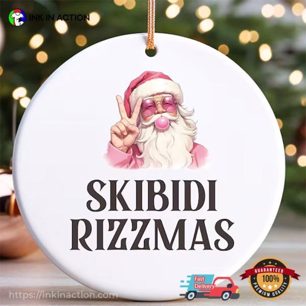 Skibidi Rizzmas Teenage Santa Funny Ornament