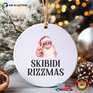 Skibidi Rizzmas Teenage Santa Funny Ornament