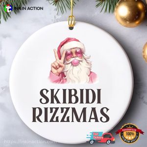 Skibidi Rizzmas Teenage Santa Funny Ornament 3