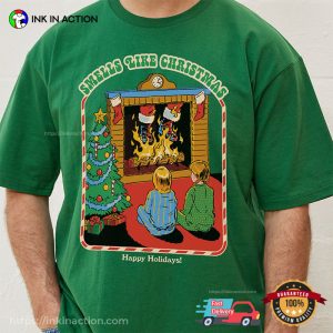 Smells Like Christmas Retro Happy Holidays T-shirt