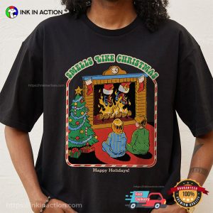 Smells Like Christmas Retro Happy Holidays T-shirt